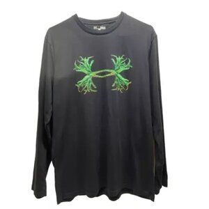 Under Armour Heat Gear Men's Medium Black Loose Fit Long Sleeve GmCharged Logo